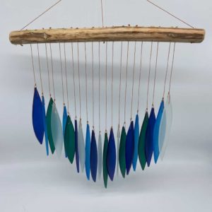 Glass Windchime Falling Leaves