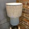 Concrete Lamp With Geometric Pattern - Grey