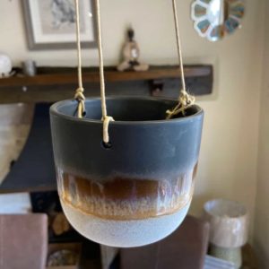 Ceramic Hanging Plant Holder - Black