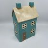 Large Ceramic Blue Tealight house