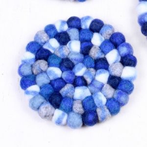 Felt Pebble Coaster - Blue