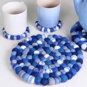 Felt Pebble Place Mat - Blue