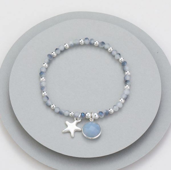 Beaded  Turo /Silver Bracelet with star