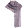 Metallic printed scarf with frayed edge