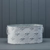White Oval Zinc Bee Planters - Image 2
