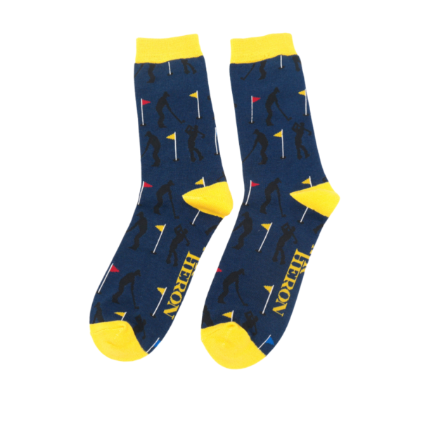 Mens Socks - Mr Heron Golfers Navy