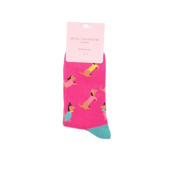 Sausage Dog Pals Socks Hot Pink