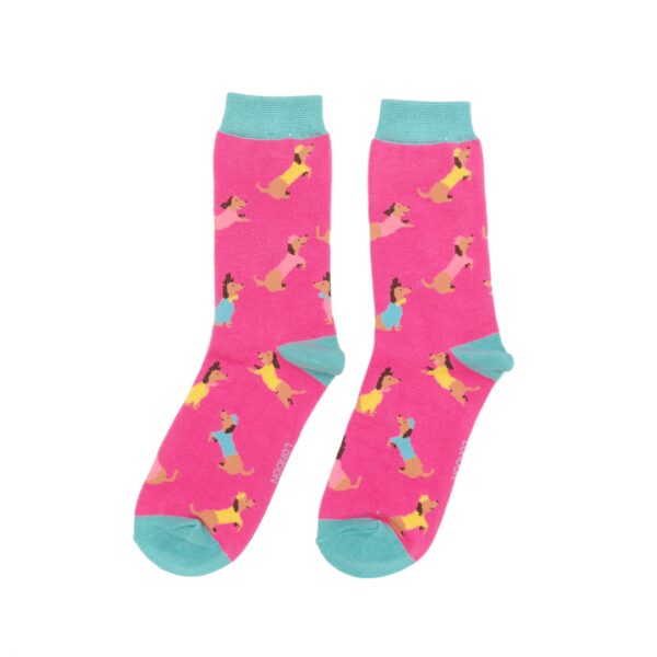 Sausage Dog Pals Socks Hot Pink - Image 2