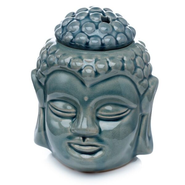 Crackle Glaze Buddha Head Ceramic Oil Burner - Image 3