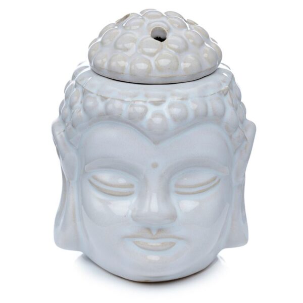 Crackle Glaze Buddha Head Ceramic Oil Burner - Image 2