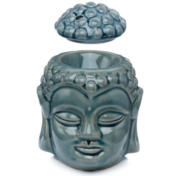 Crackle Glaze Buddha Head Ceramic Oil Burner - Image 6