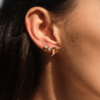 Vibes | Dual Heart & Crystal Post Earrings | 18K Gold-Plated - Image 4