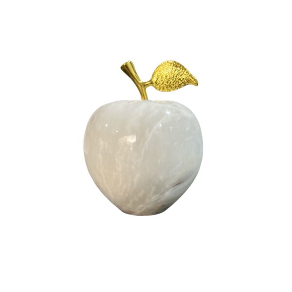 White Marble Apple Decorative Paperweight (7.5cm) - Image 2