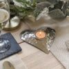 Hammered Heart T Light Holder