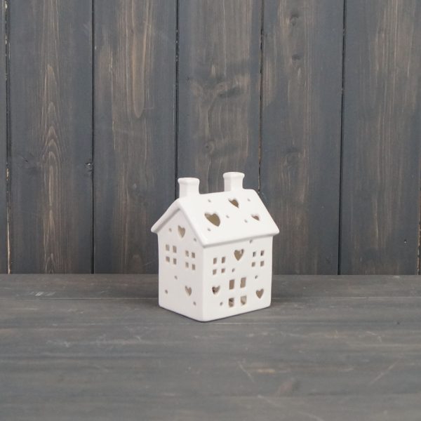 White Light up ceramic house