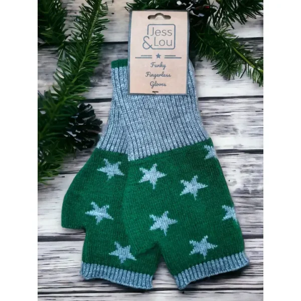 Navy Star Fingerless Glove/Wrist Warmer - Image 2
