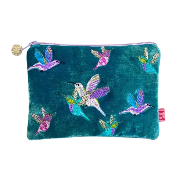 Embroidered Hummingbird Cosmetic Purse - Image 2