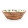 Handcrafted Large Mango Wood Bowl - Strawberries - Image 2