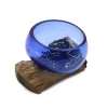 Molten Glass Mini Blue Bowl On Wood - Image 2