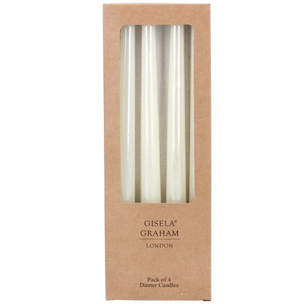 Taper Dinner Candle 25cm - Cream Box of 4