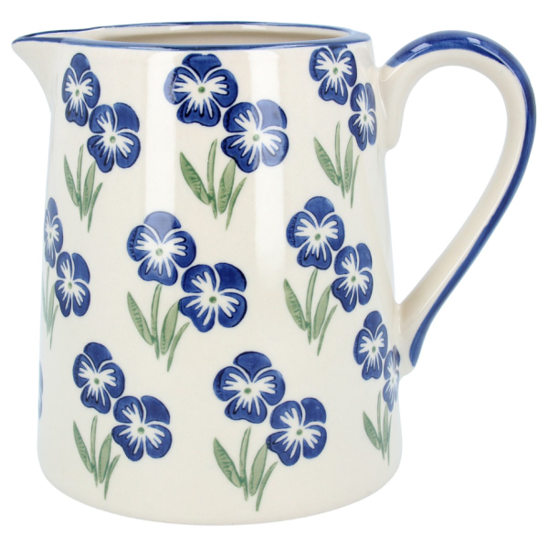 Stoneware Pitcher 18cm - Blue Viola