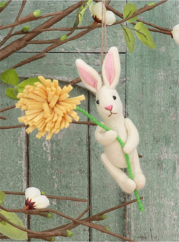 Mixed Wool Decoration - Bunny with Dandelion