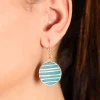 Stripe  Round Earrings