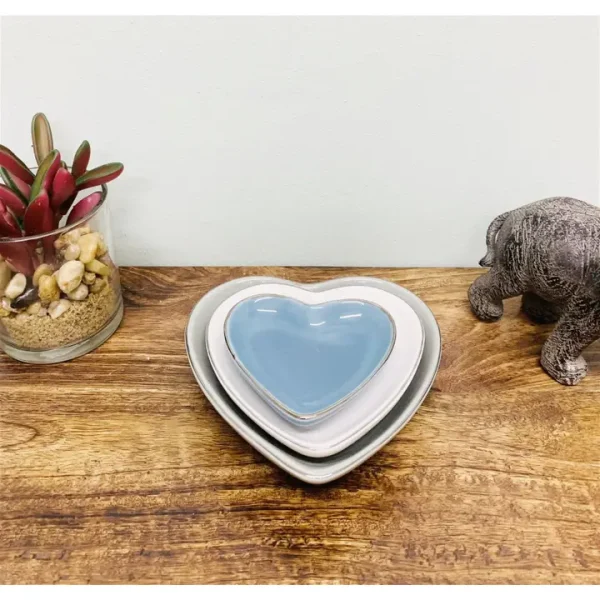 Set of 3 Heart Trinket Dishes - Image 3