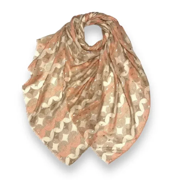 Retro Printed Style Scarf with Stars - Image 3