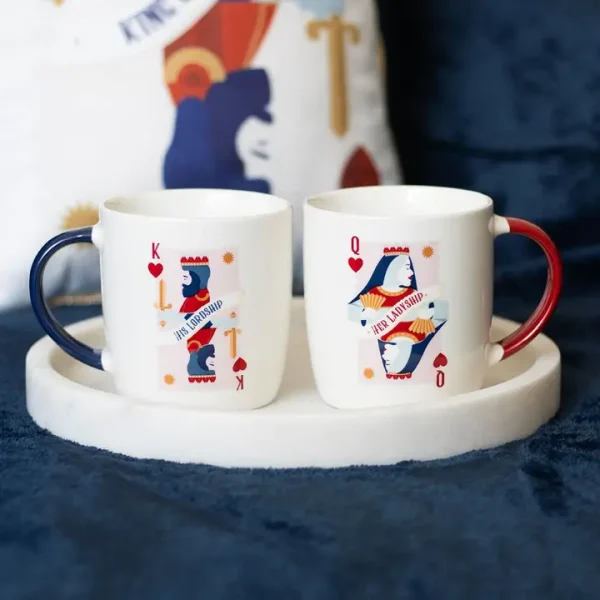 Her Ladyship & His Lordship Playing Card Couples Mug Set