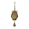 Hanging bell recycled wrought iron, owl 7 x 17cm