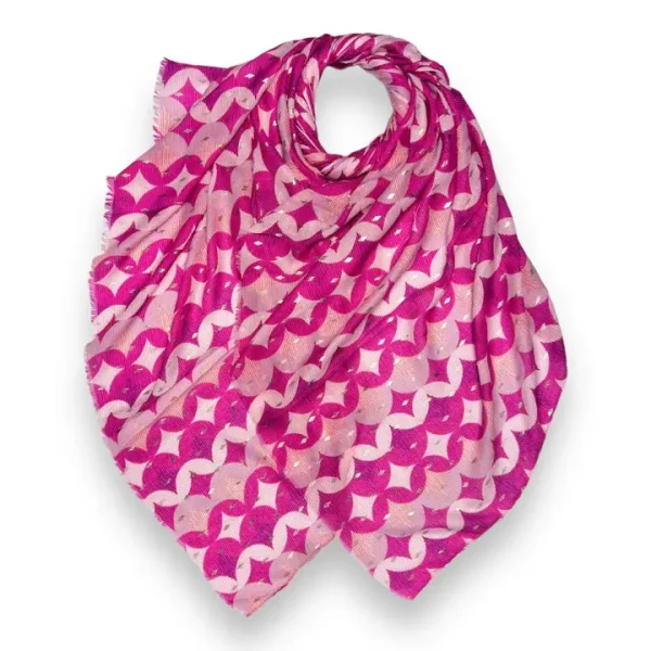 Retro Printed Style Scarf with Stars