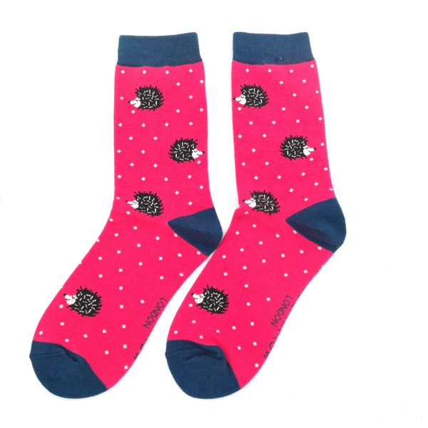 Sleepy Hedgehog Socks Hot Pink