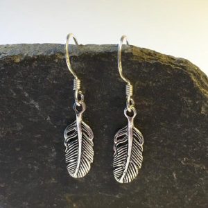 Broad Feather Drop Earring