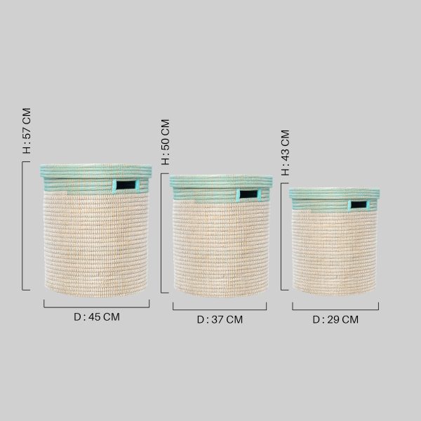Handcrafted Natural Straw Laundry Basket with Flat Lid - Image 3
