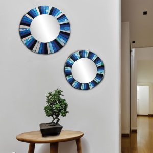 Round  recycled glass mosaic Mirror
