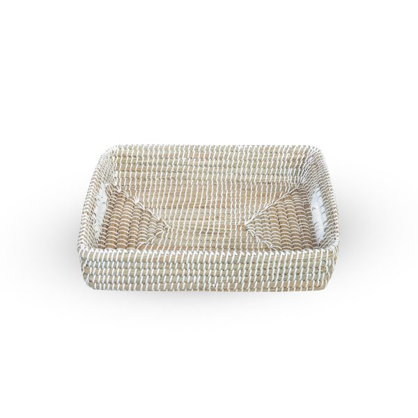 Woven Seagrass Natural Square Tray - Image 2