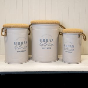 Cream Urban Round Storage Containers