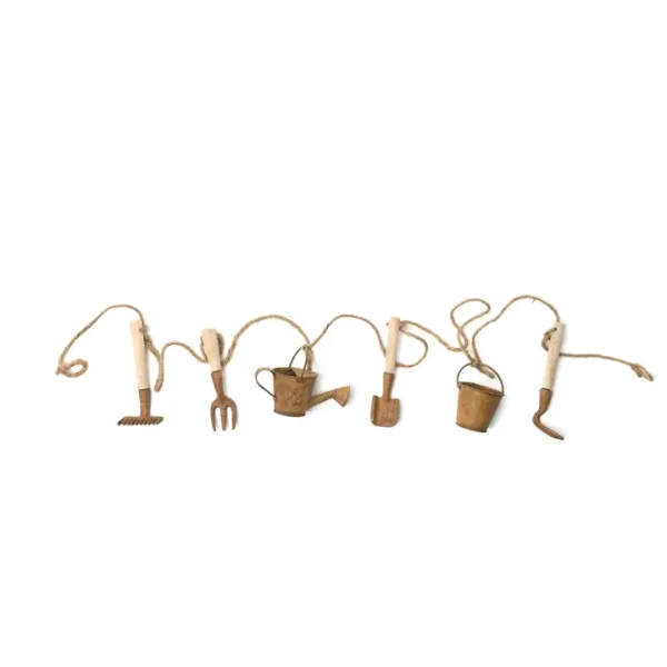 Decorative Handmade Garden Tool Garland - Rust - Image 3