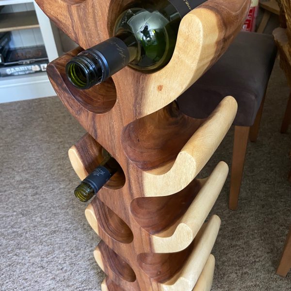 Teak Wooden Wine Rack - 12 Bottles - Image 2