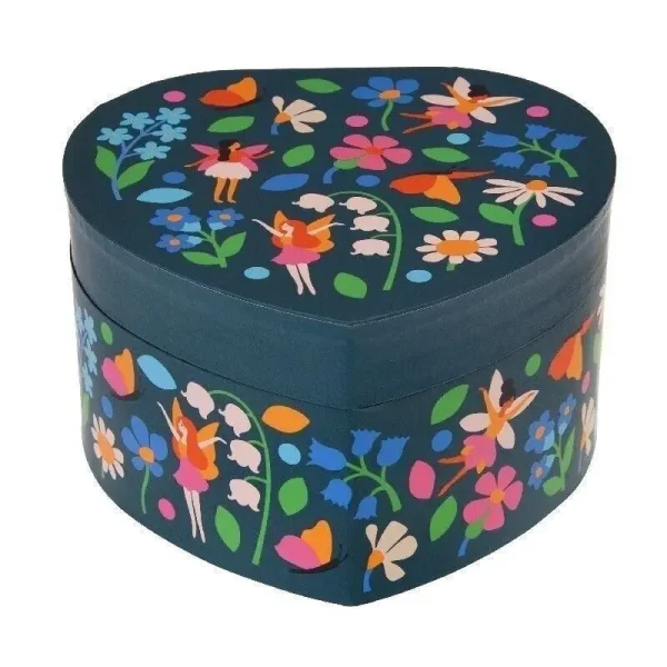 Heart Musical Jewellery Box - Fairies in the Garden - Image 2