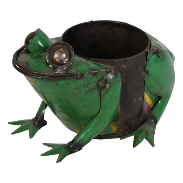 Recycled Iron Frog Garden Pot Decoration - Image 2