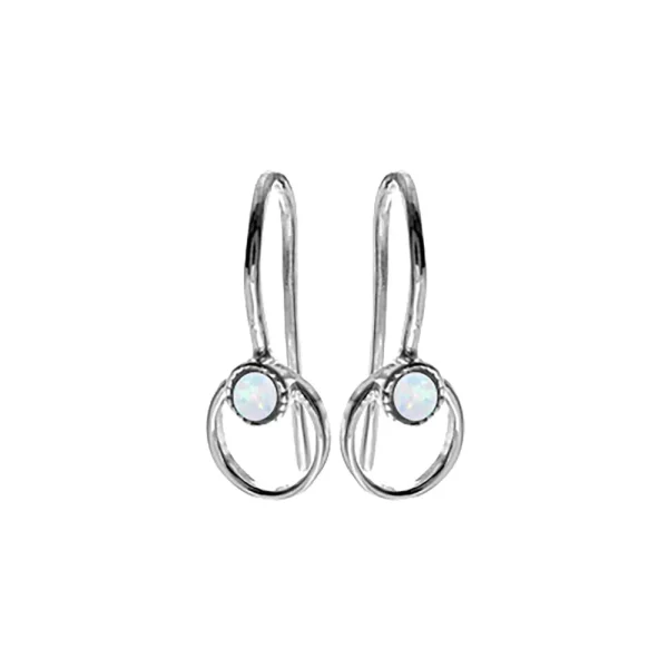 ANGELICA WHITE OPAL FIXED WIRE HALO EARRINGS