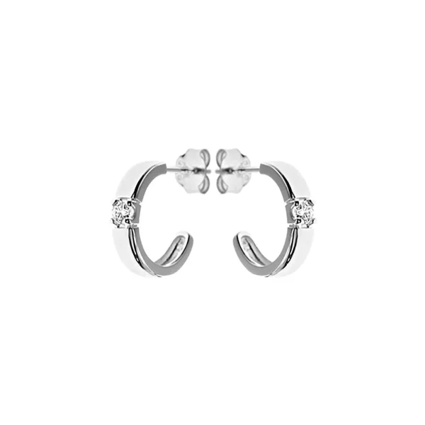CARRIE SOLITAIRE STUD TOPPED HOOPS