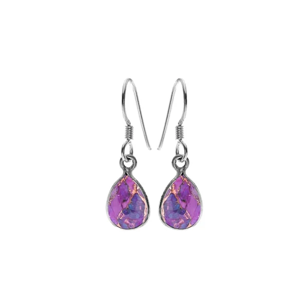 BRIDGET SMALL TEARDROP PURPLE MOHAVE TURQUOISE EARRINGS