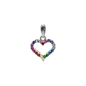 CALLISTA RAINBOW OUTLINE HEART NECKLACE