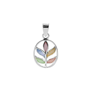 BRONWEN FIVE LEAVES OVAL NECKLACE