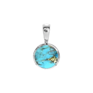 SAMIRA BASIC ROUND BLUE MOHAVE TURQUOISE PENDANT