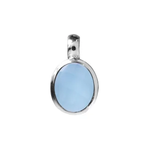 SAMIRA OVAL BLUE CHALCEDONY PENDANT WITH FIXED BALE