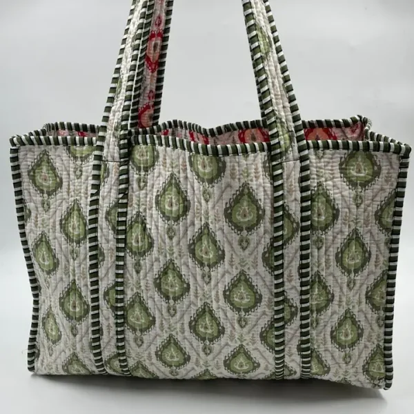 Kantha Quilted Boho Reversible (Small) Tote Bag